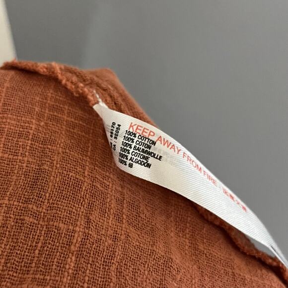 Free People Zuri Ruffle Open Back Orange Blouse Top Size Medium - Picture 5 of 5